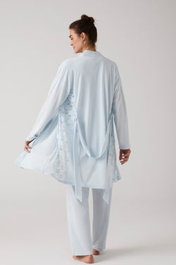 Image of Dantel İşlemeli Lohusa Pijama ve Sabahlık Takımı - 1016