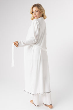 Image of Dantelli Kruvaze Yaka 4'lü Lohusa Seti - 1026