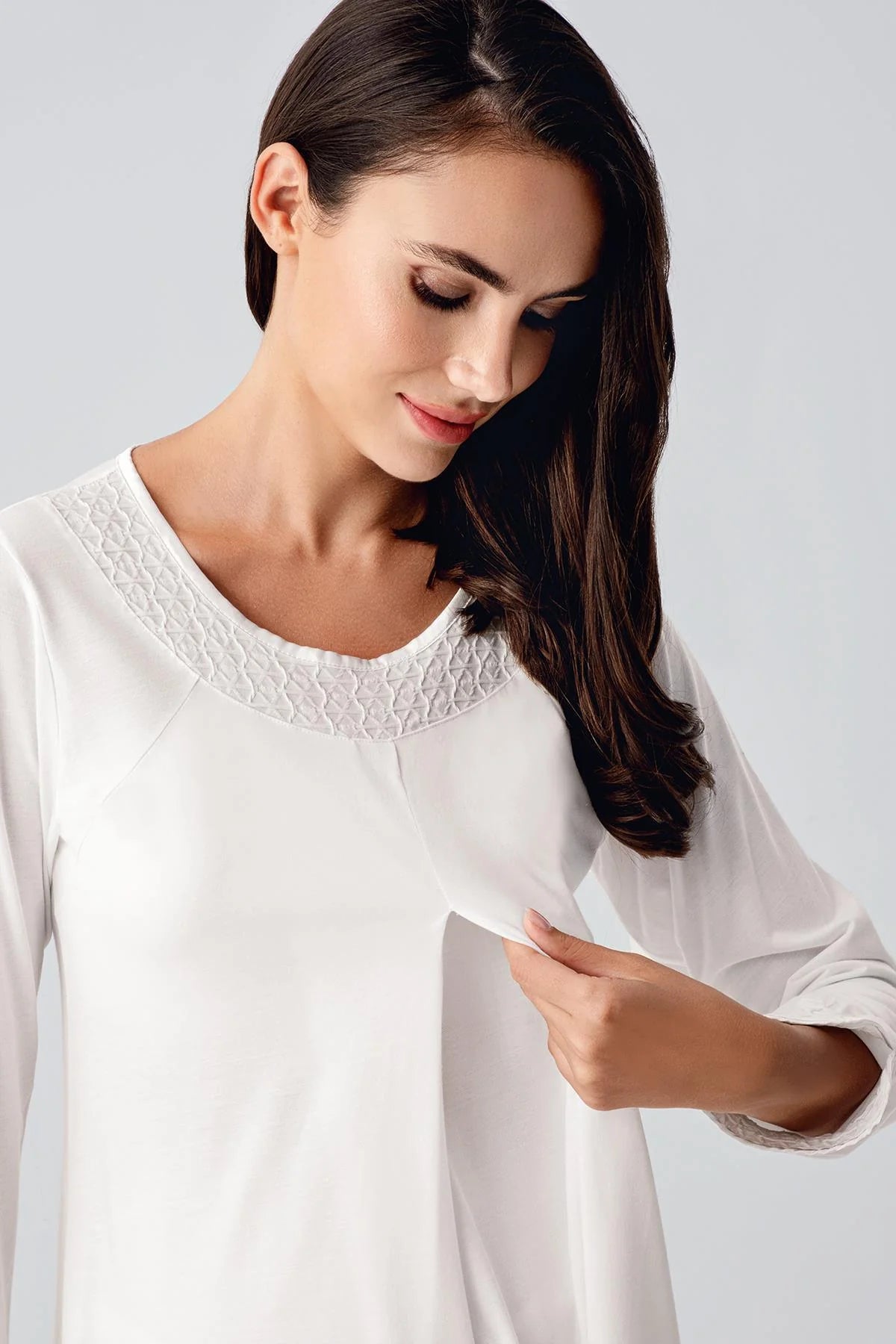 Jakarlı Lohusa Pijama ve Sabahlık Takımı - 11300