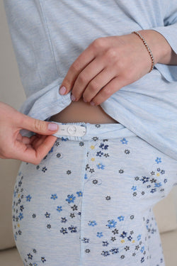 Image of Hello Mom Baskılı Lohusa Pijama Takımı - 1172