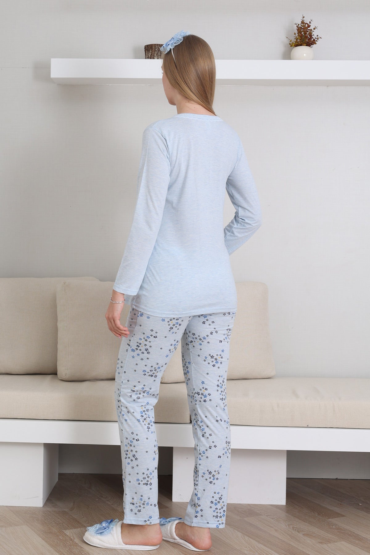 Hello Mom Baskılı Lohusa Pijama Takımı - 1172