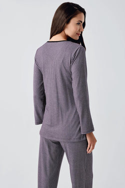 Image of V-Yaka Biyeli Lohusa Pijama ve Sabahlık Takımı - 15307