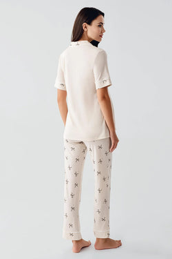 Image of Fiyonk Desenli Lohusa Pijama Takımı - 17207