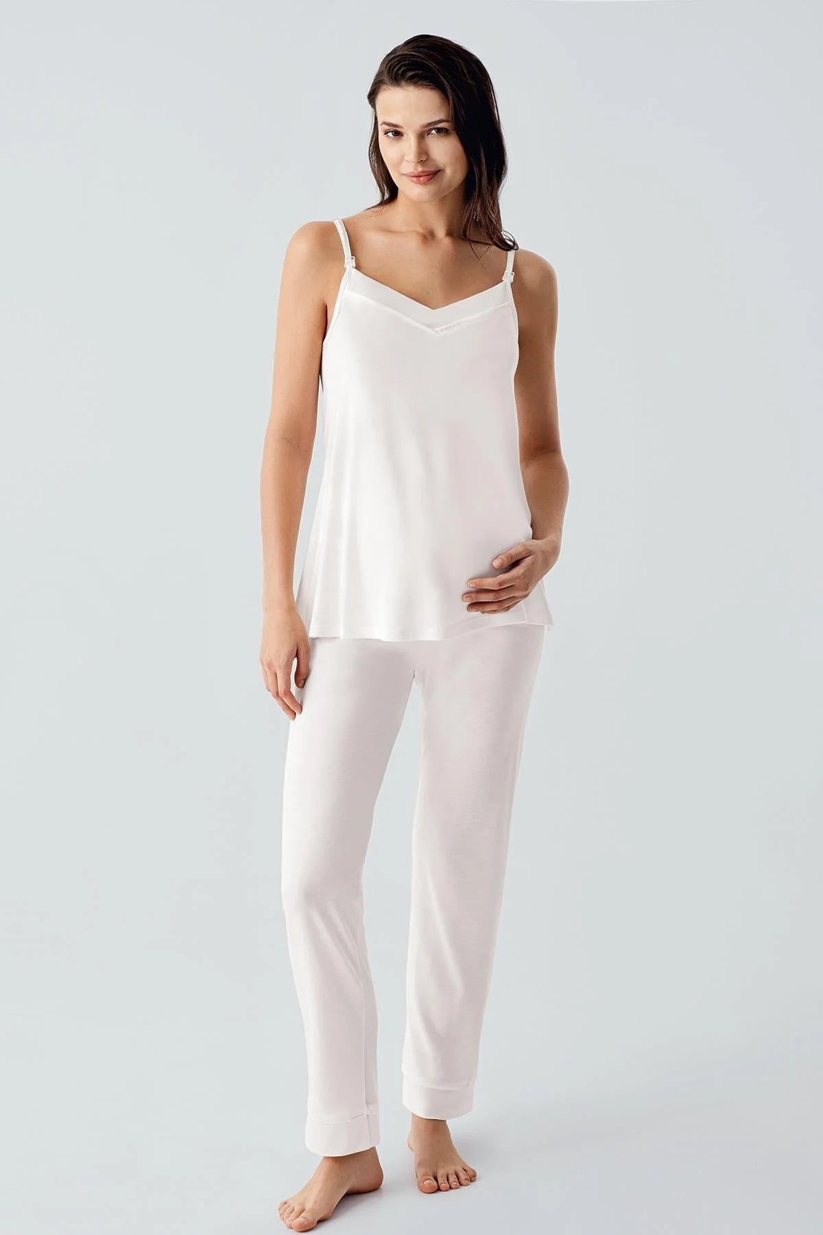 Askılı Lohusa Pijama ve Jakar Sabahlık Takımı - 17301