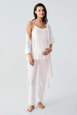 Image of Askılı Lohusa Pijama ve Jakar Sabahlık Takımı - 17301