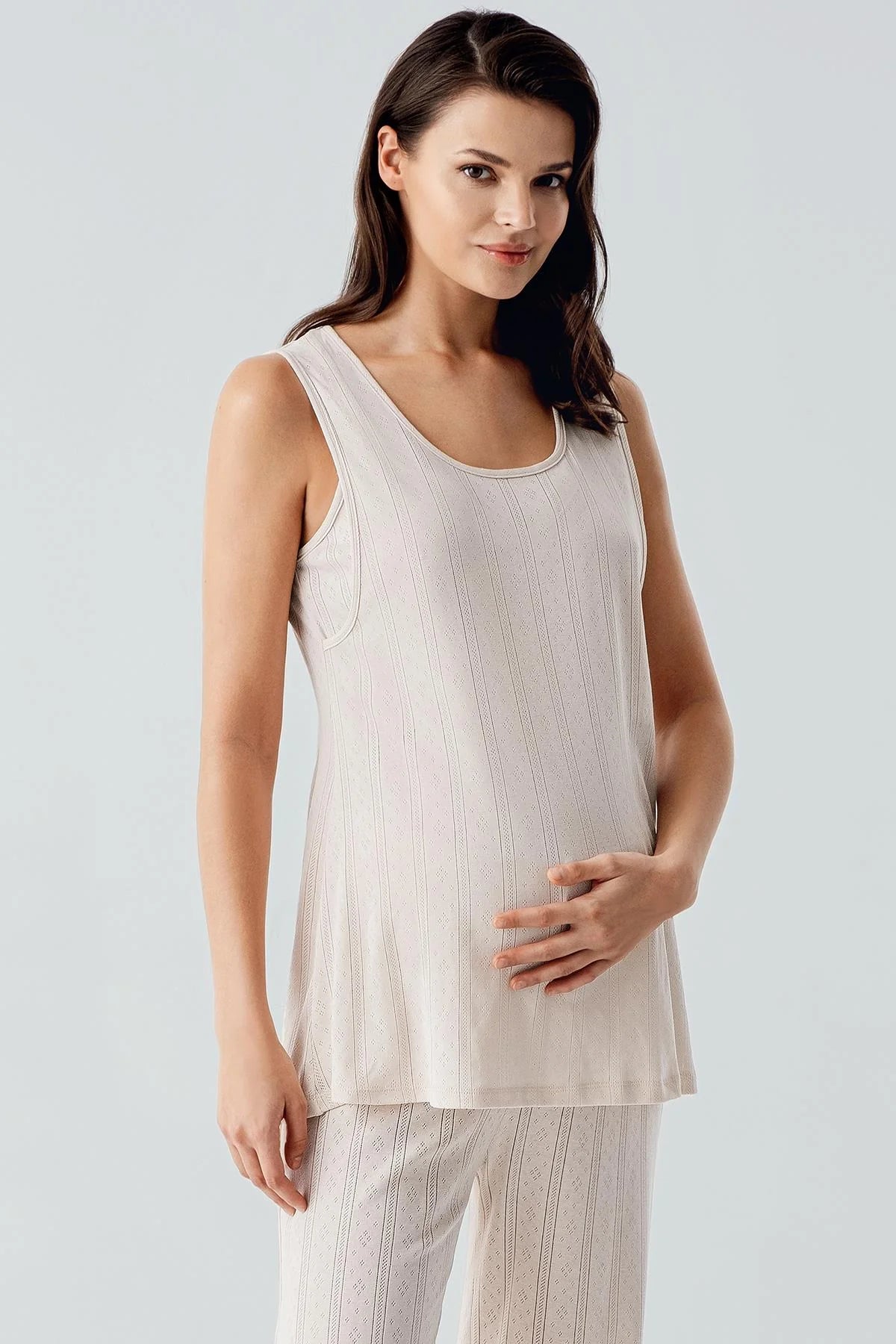 Gizli Emzirme Bölmeli Lohusa Pijama ve Sabahlık Takımı - 17308