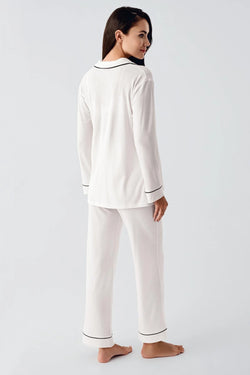 Image of Bebe Yaka Lohusa Pijama Takımı - 22109