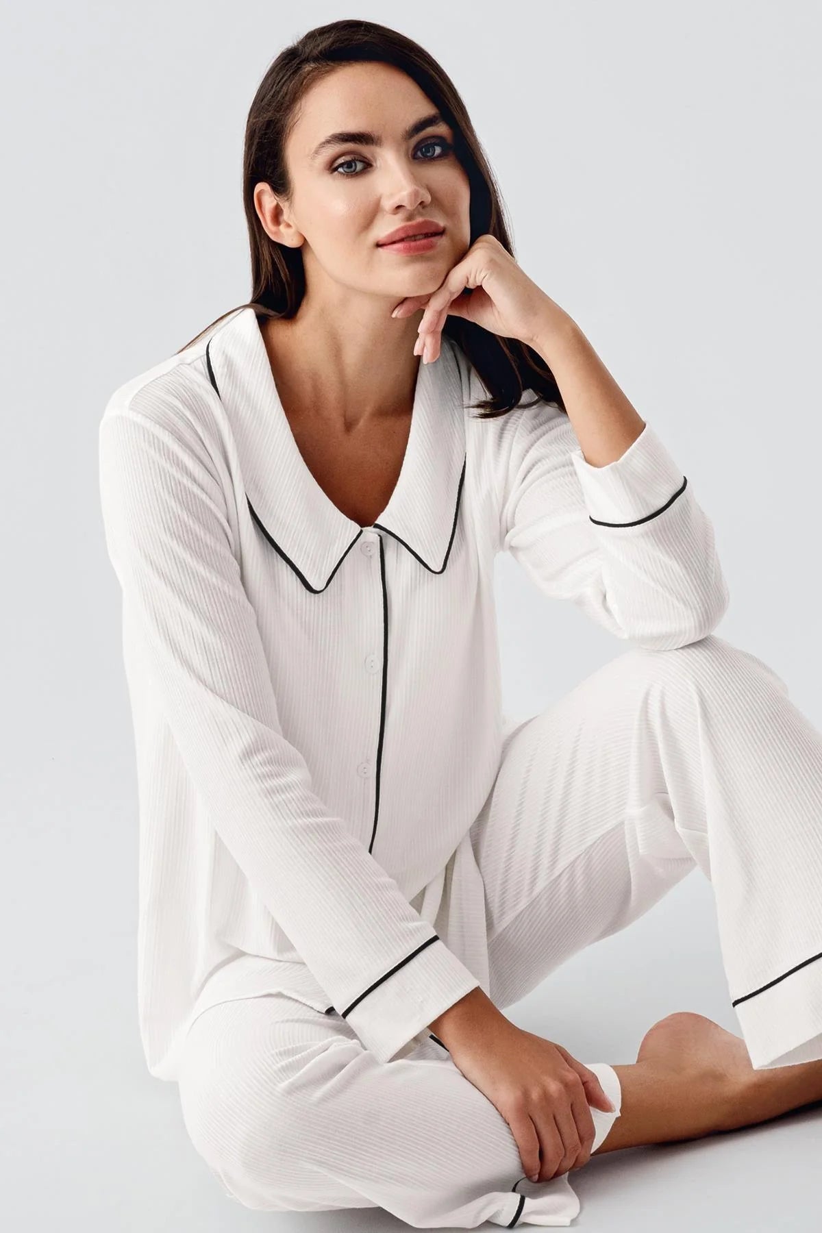 Bebe Yaka Lohusa Pijama Takımı - 22109