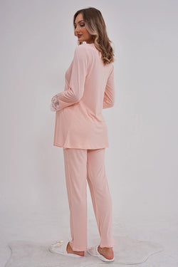 Image of Dantelli Detaylı Lohusa Pijama Takımı - 5808