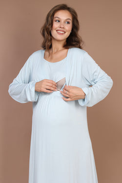 Image of Emzirme Detaylı Lohusa Gecelik ve Sabahlık Takımı - 622