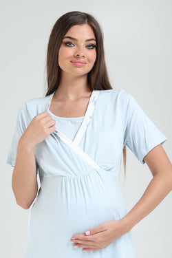 Image of Kruvaze Lohusa Pijama ve Çiçekli Sabahlık Takımı - 821