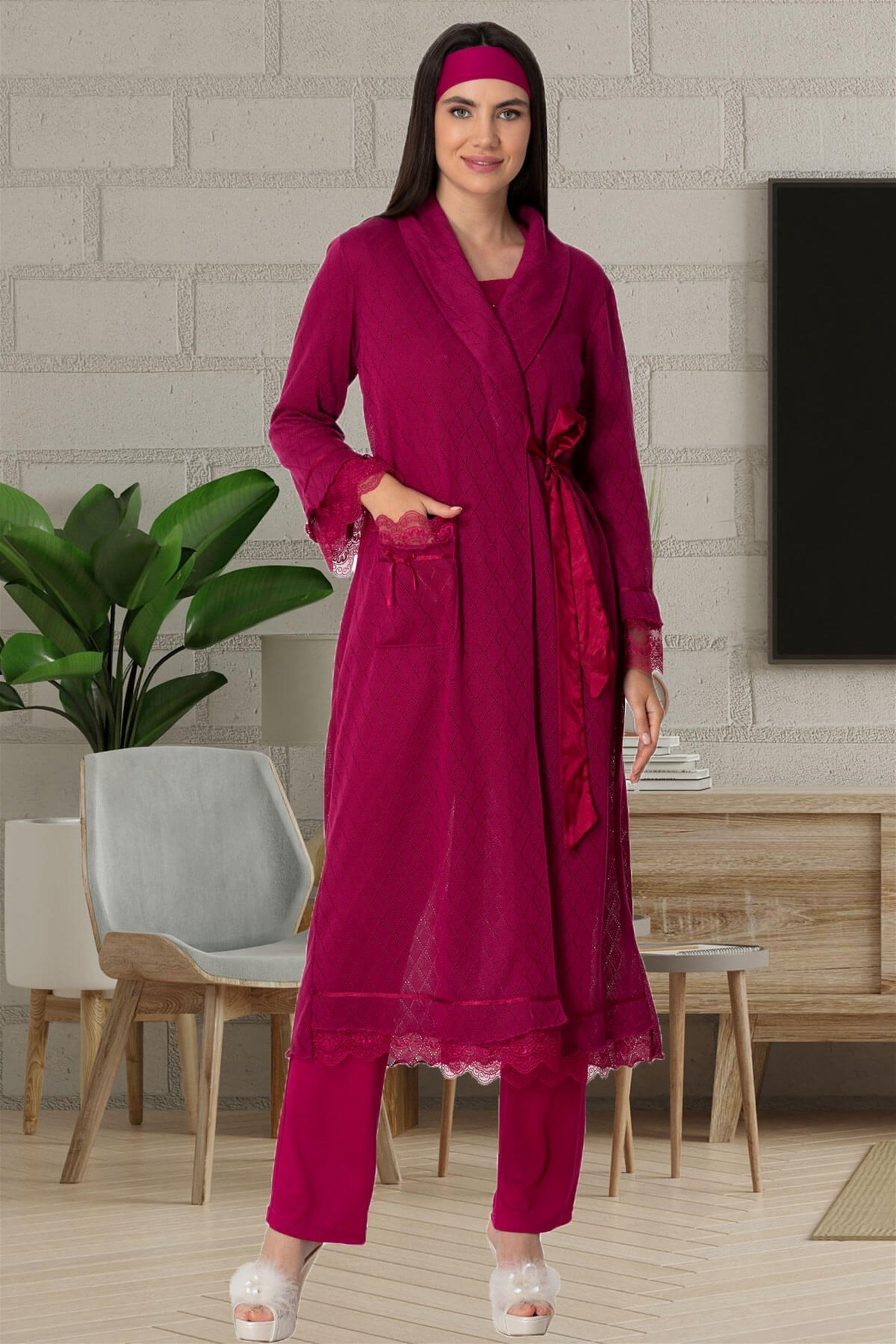 Mecit 5569 Triko Sabahlıklı Lohusa Pijama Takımı - Lohusa Sepeti