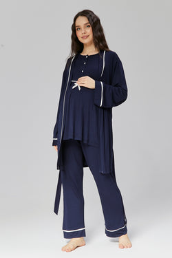 Image of Biyeli Lohusa Pijama ve Sabahlık Takımı - 509