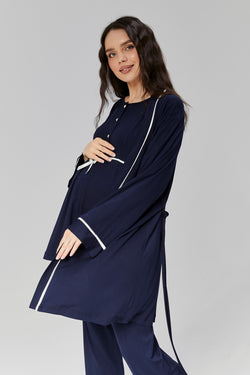 Image of Biyeli Lohusa Pijama ve Sabahlık Takımı - 509